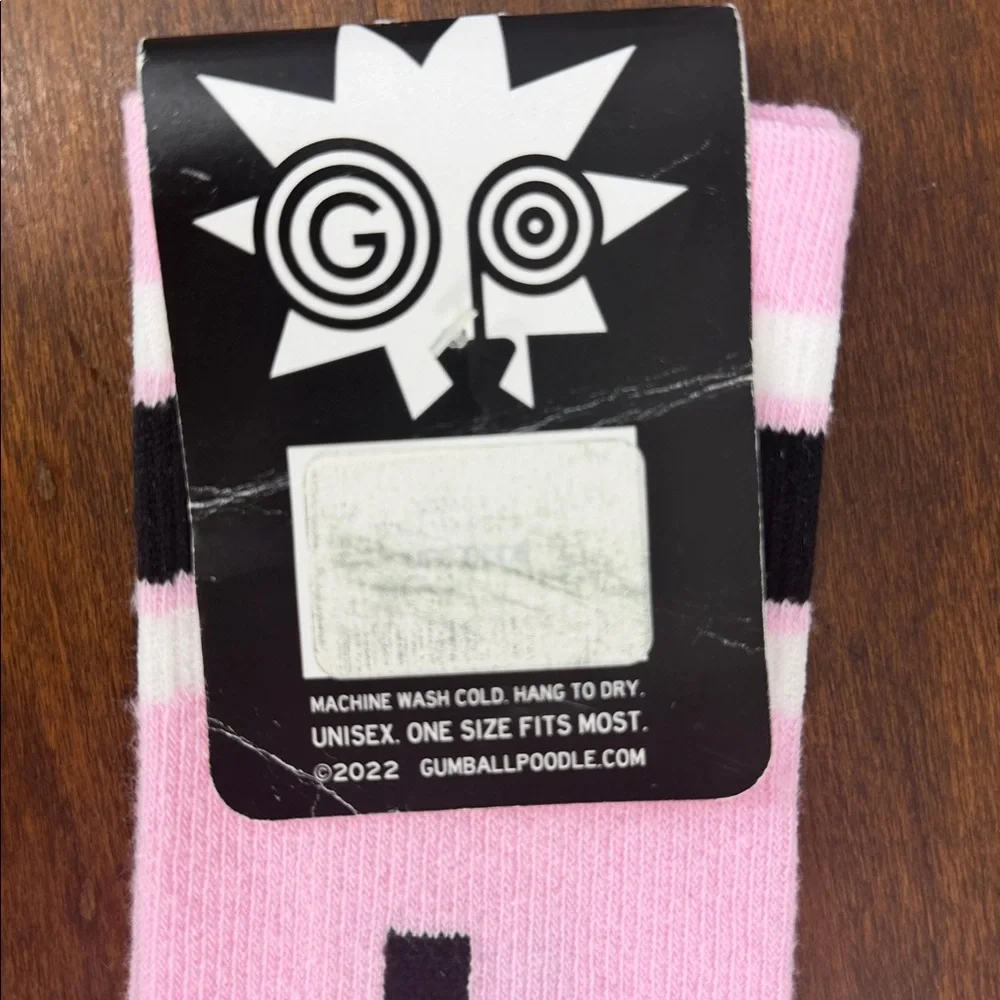 GUMBALL POODLE “Lazy” Tall Athletic Knee Socks - Size OSFM - Pink/Black NWT